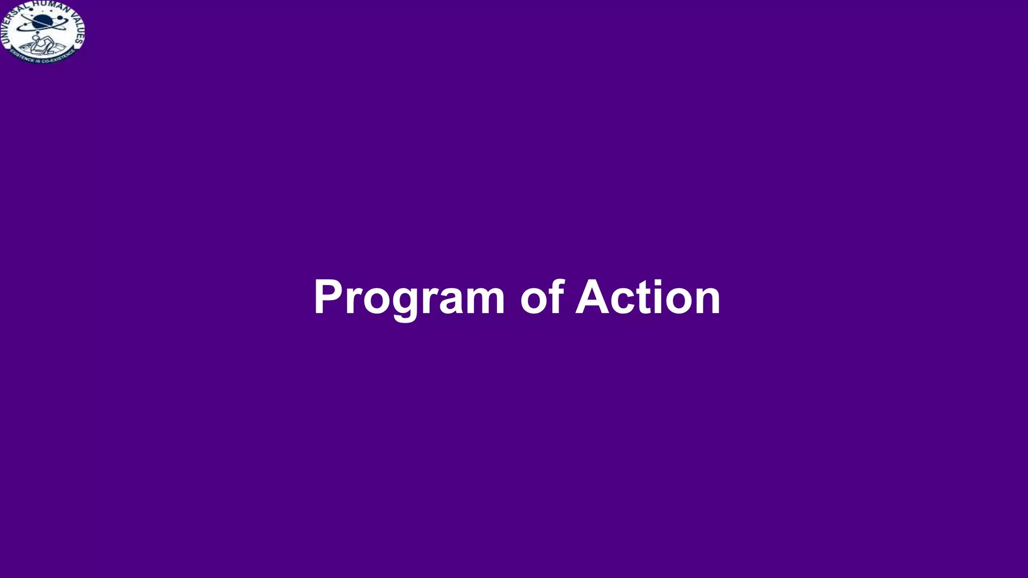 Program of Action
 