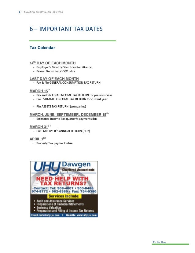 Jamaica Tax Update January 2014