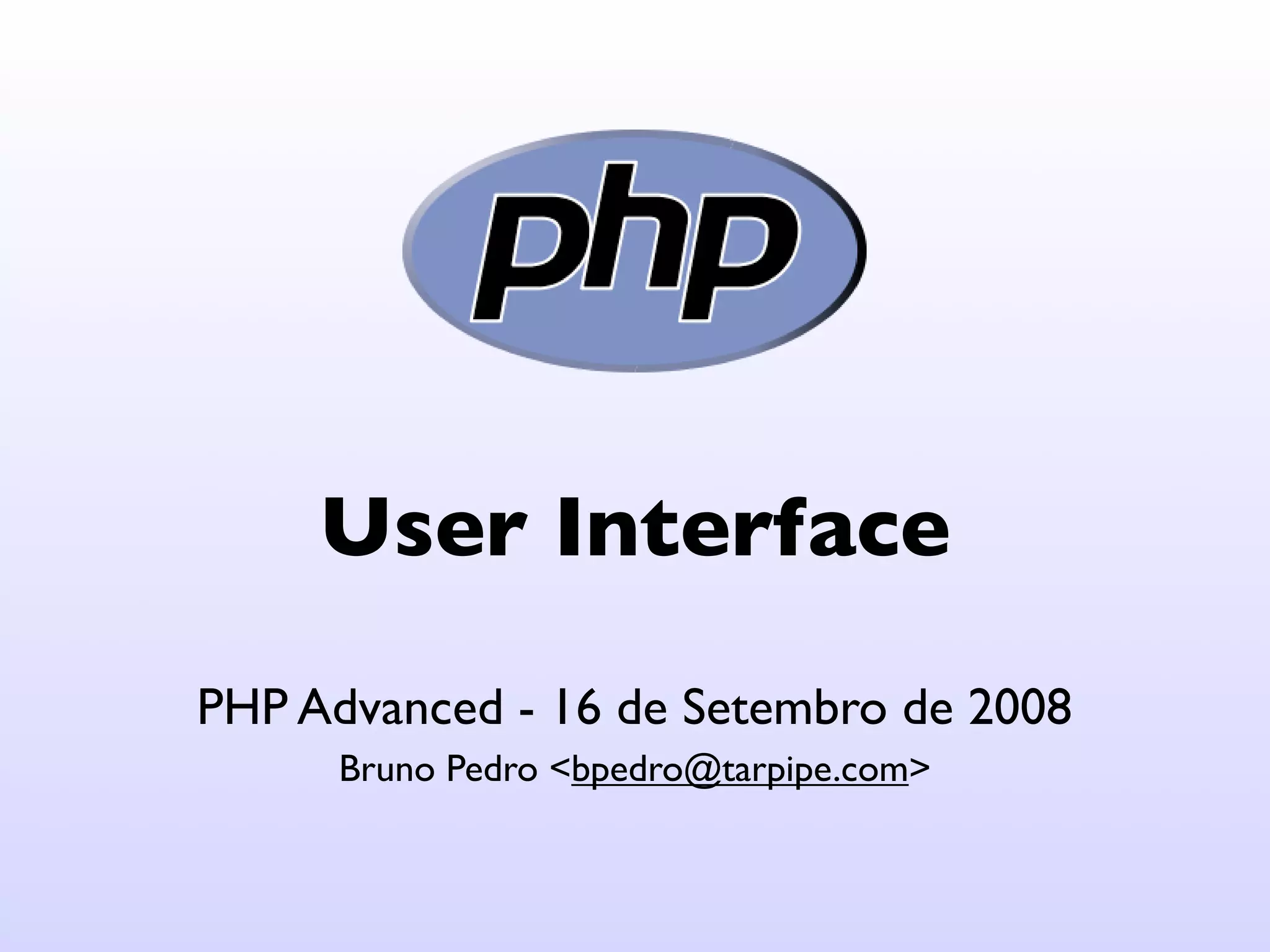 User Interface (in portuguese)