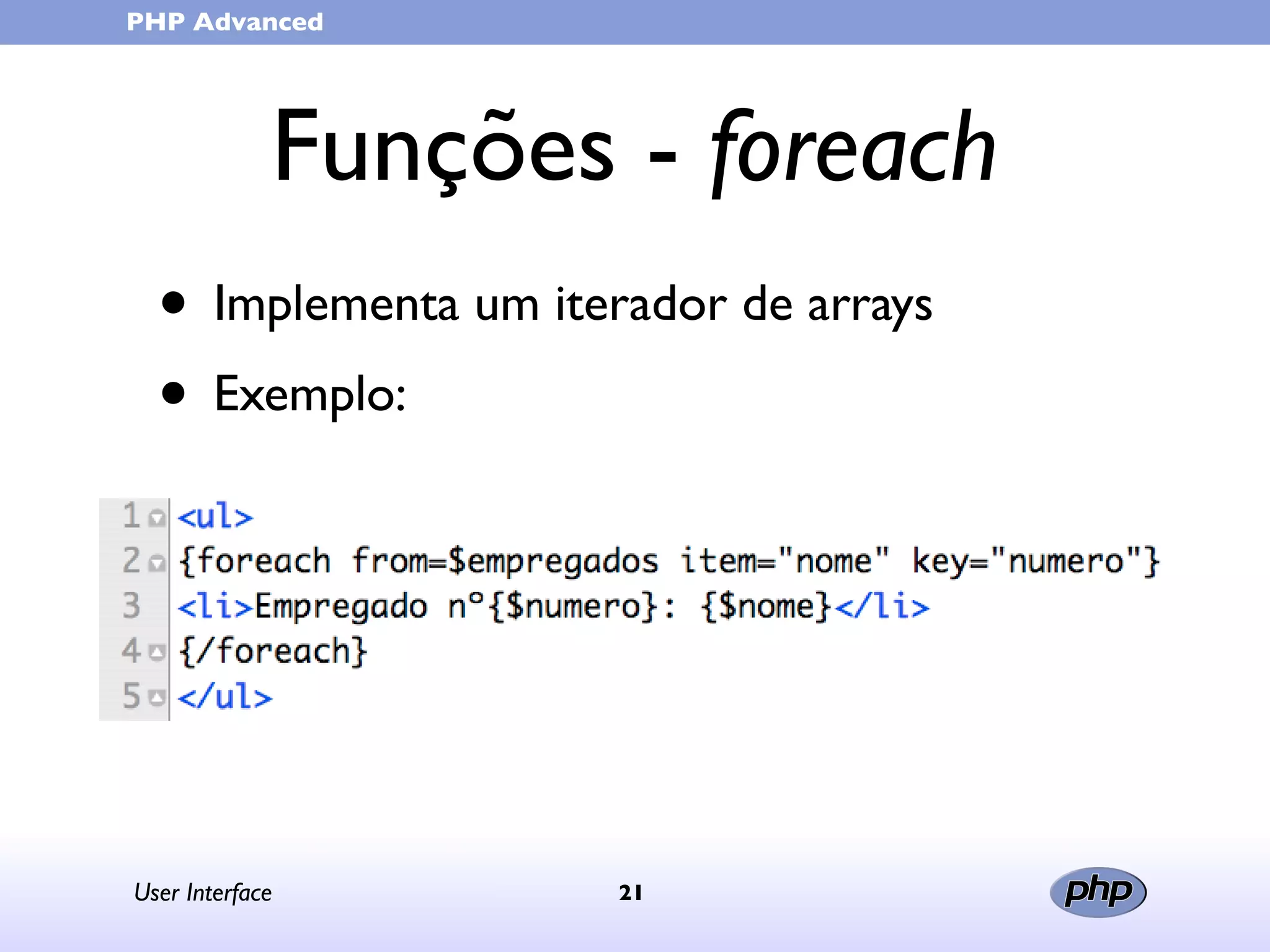 User Interface (in portuguese)