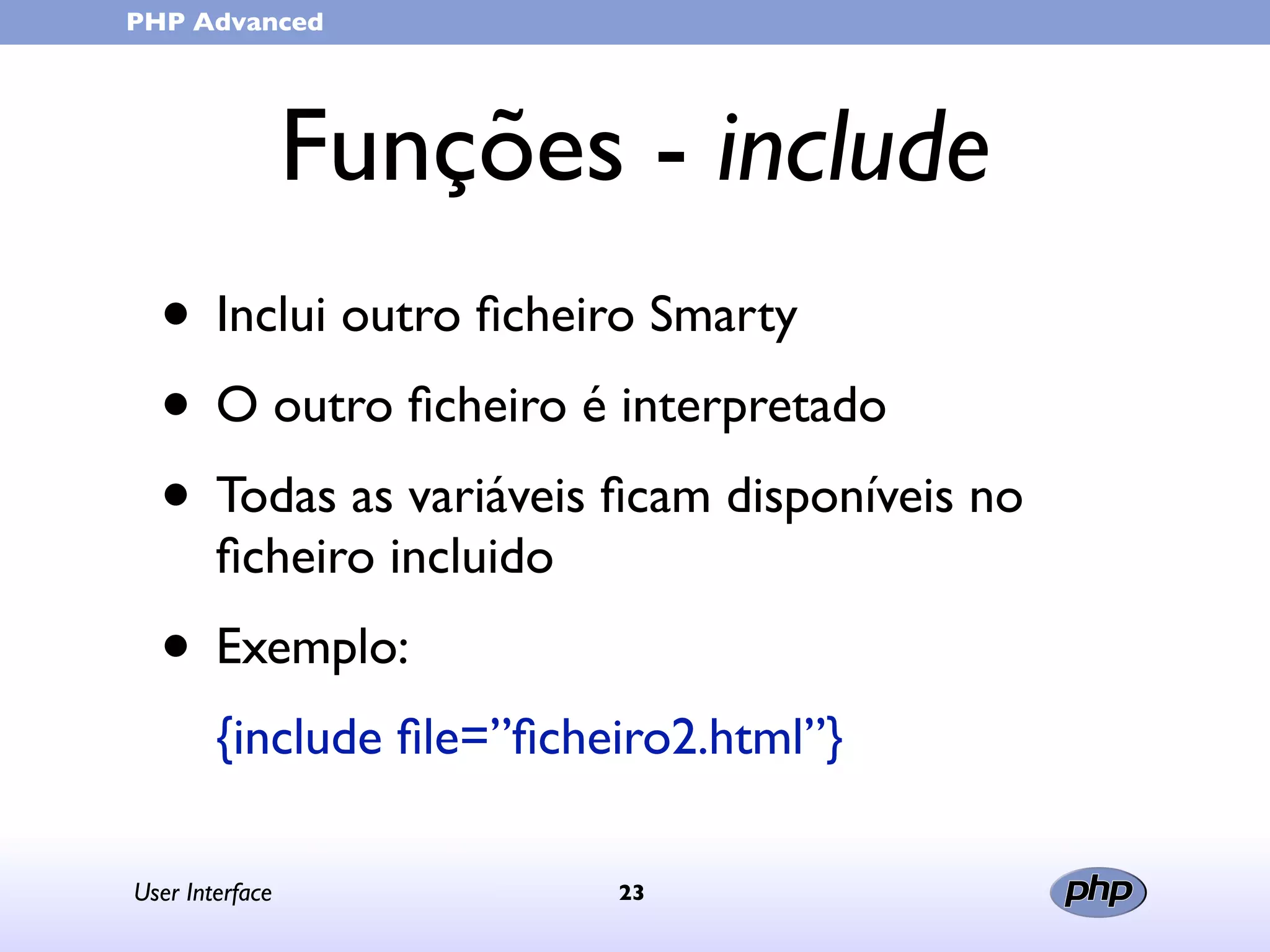 User Interface (in portuguese)