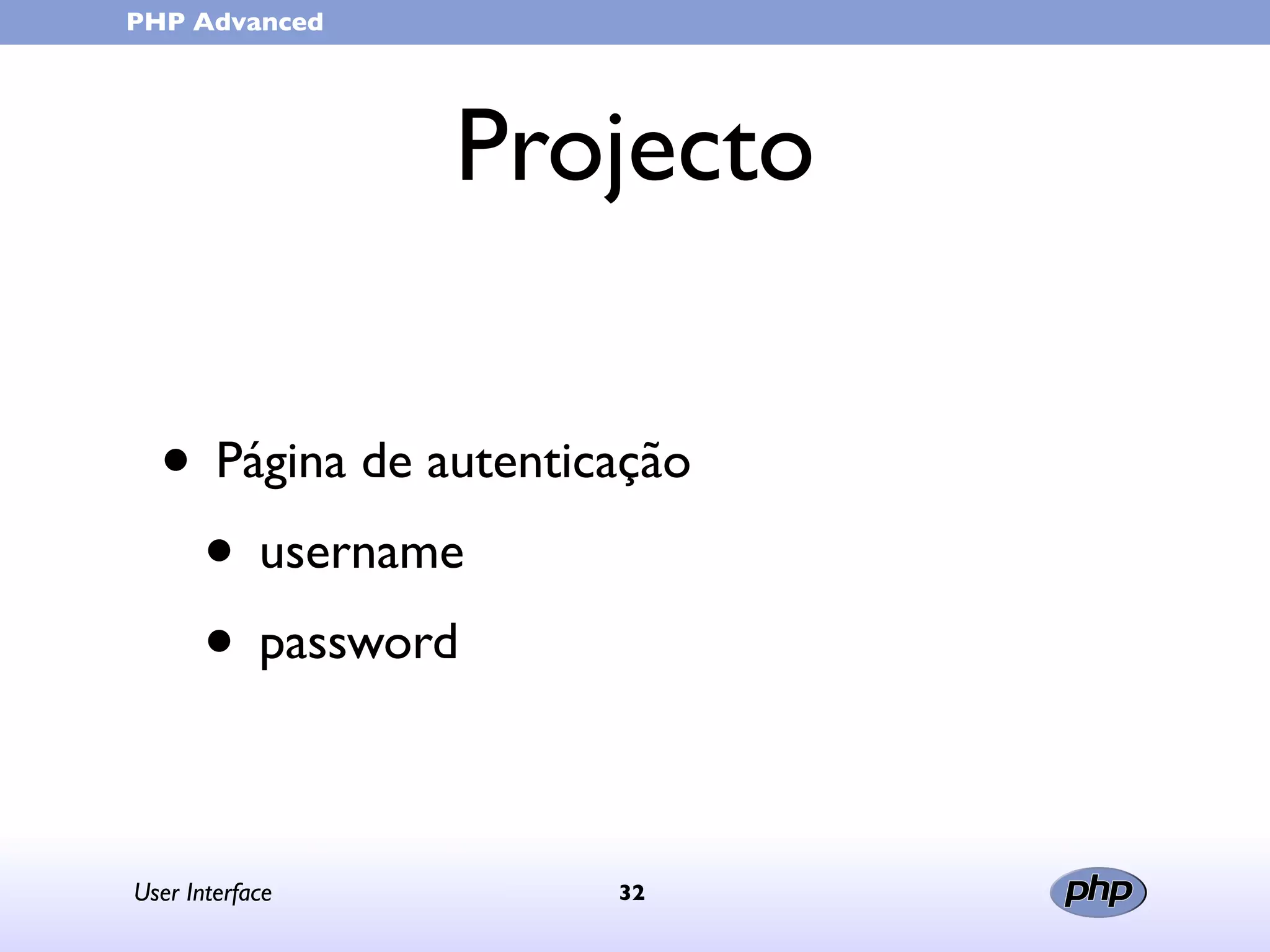 User Interface (in portuguese)