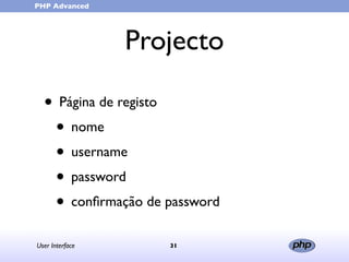 User Interface (in portuguese)