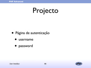 User Interface (in portuguese)