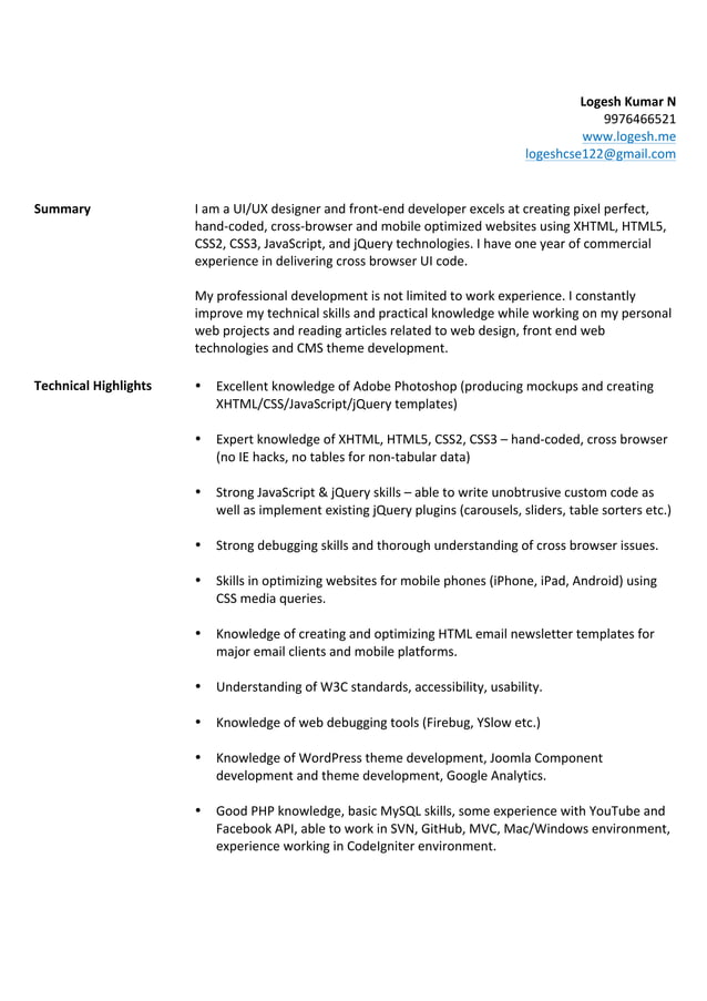 Ui developer in india PDF