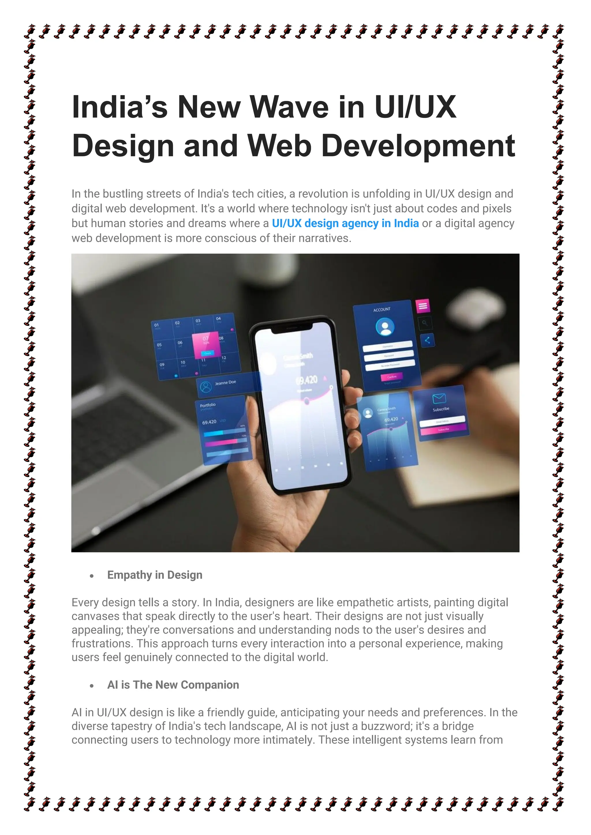 India's New Wave in UI/UX Design and Web Development | PDF