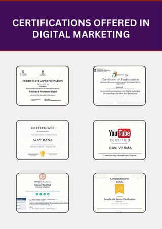 VISHAL NIMESH
CERTIFICATIONS OFFERED IN
DIGITAL MARKETING
 