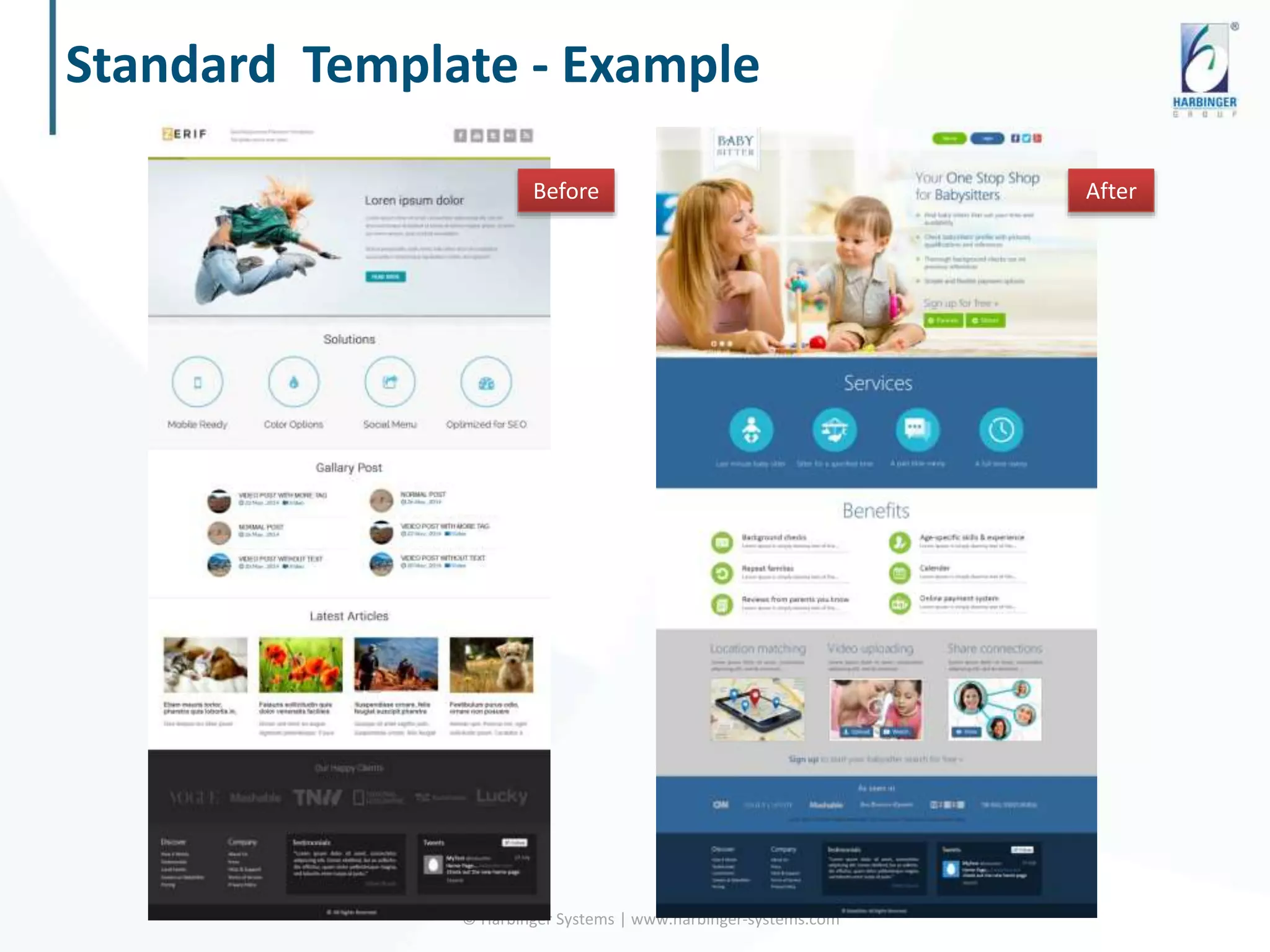 Standard Template - Example
© Harbinger Systems | www.harbinger-systems.com
Before After
 