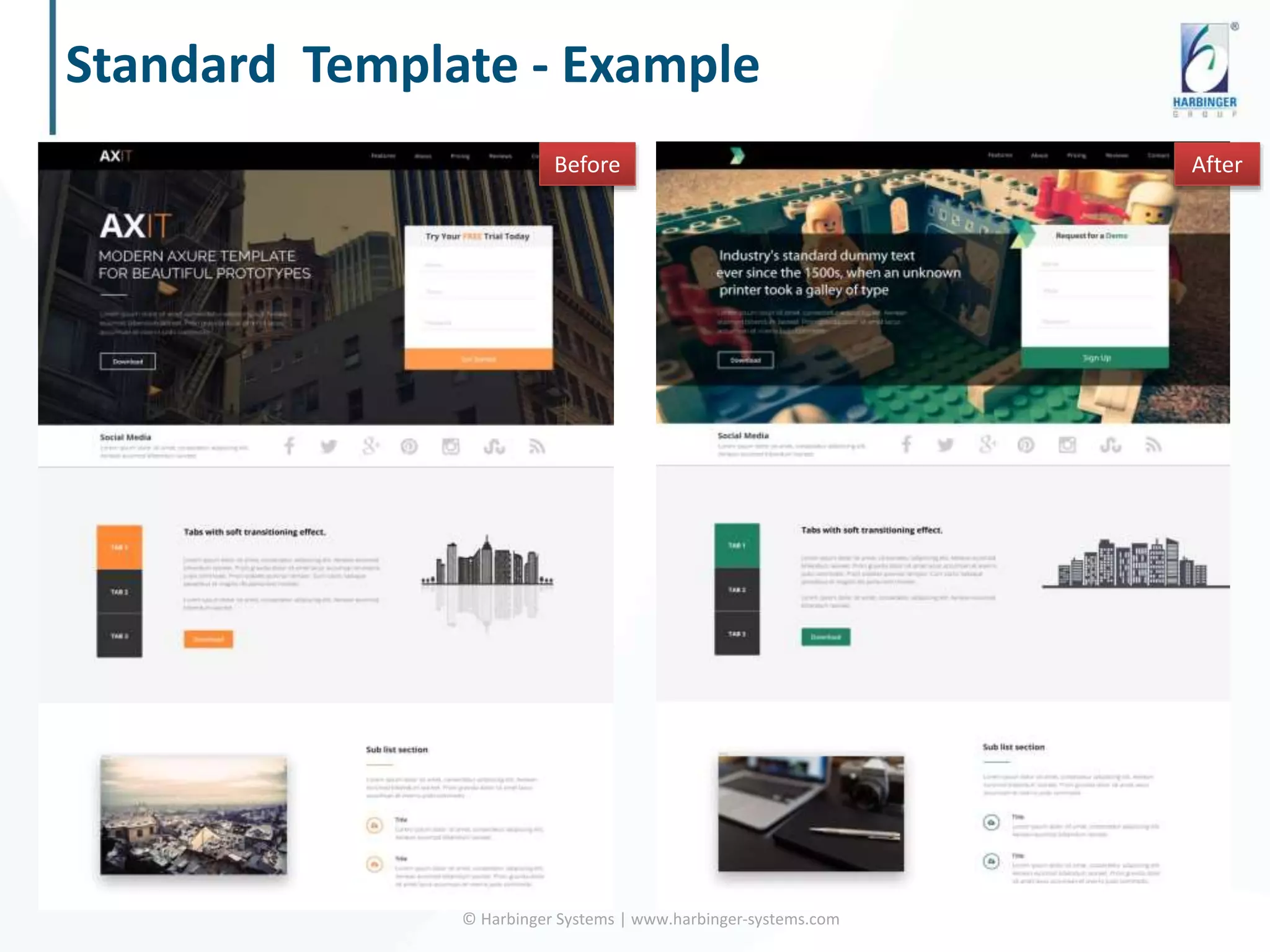 Standard Template - Example
© Harbinger Systems | www.harbinger-systems.com
Before After
 