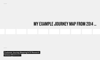 MY EXAMPLE JOURNEY MAP FROM 2014 …
Customer Journey Mapping  CX Research
UI20, Boston @MrStickdorn
 