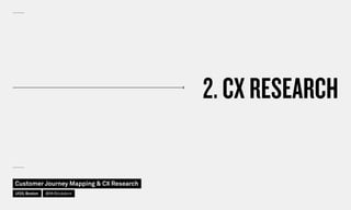 Customer Journey Mapping and CX Research