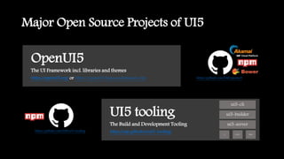 OpenUI5? SAPUI5? What is it?
OpenUI5 is the Open Source foundation of UI5 providing
the UI framework, major UI libraries a...