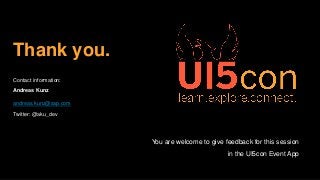UI5con 2017 - Create your own UI5 controls – what’s coming up