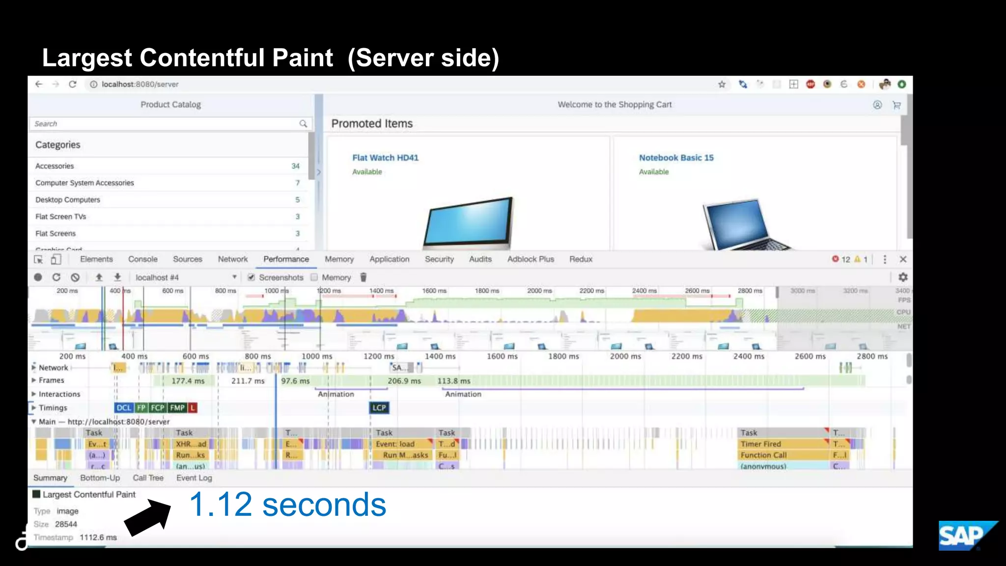 18
Largest Contentful Paint (Server side)
1.12 seconds
 