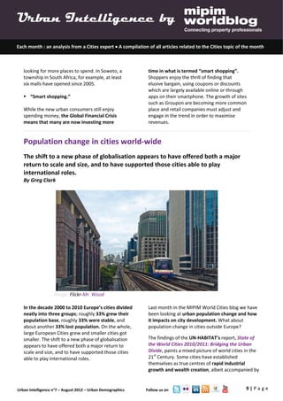 Urban Intelligence - September 2012 - Urban Demographics and City ...