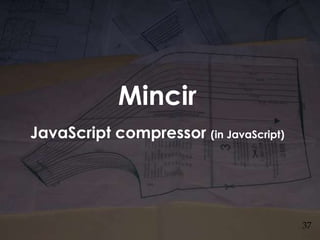 Mincir<br />JavaScript compressor (in JavaScript)<br />37<br />