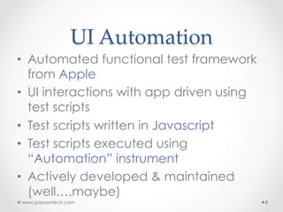 Introduction to UI Automation Framework | PDF | Web Development | Internet