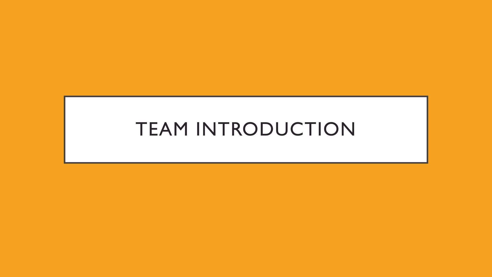 TEAM INTRODUCTION 