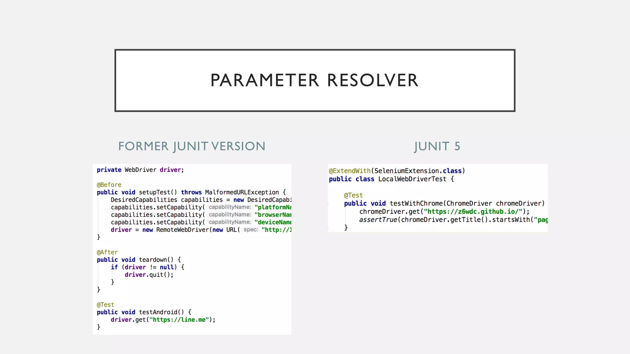 FORMER JUNIT VERSION JUNIT 5 PARAMETER RESOLVER 
