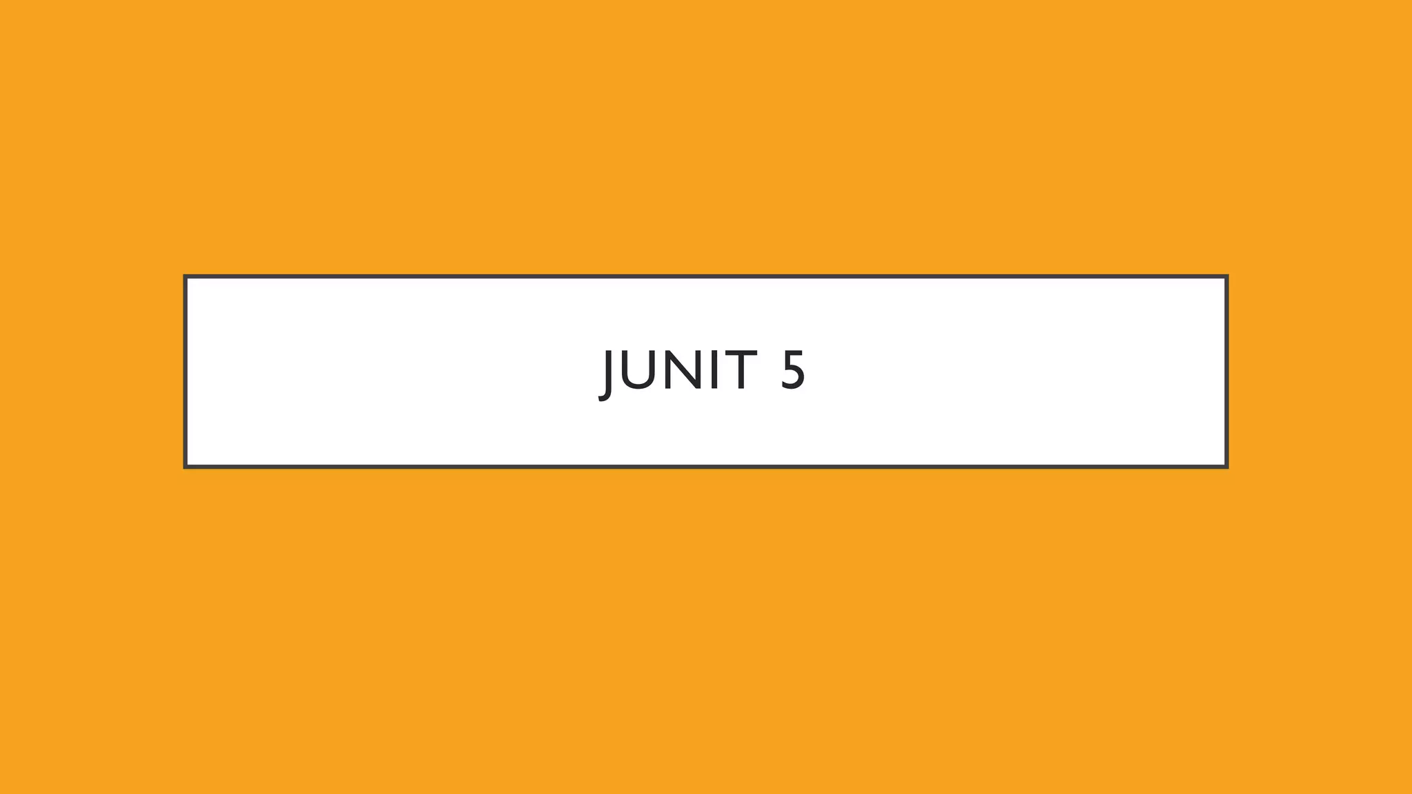 JUNIT 5 