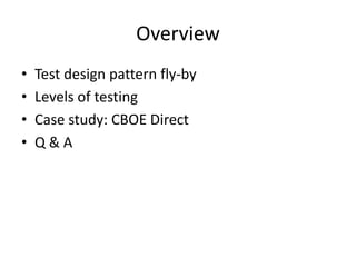 Software Testing: Models, Patterns, Tools | PPT
