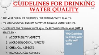 Water Guidelines Surveillance of drinking_water_quality | PPTX