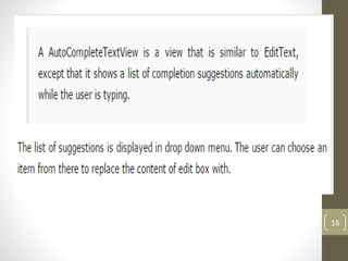 UI controls in Android | PDF