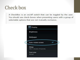 UI controls in Android | PDF