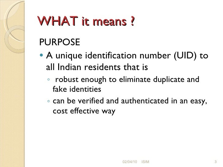 Unique Identification Number Implications and Challenges