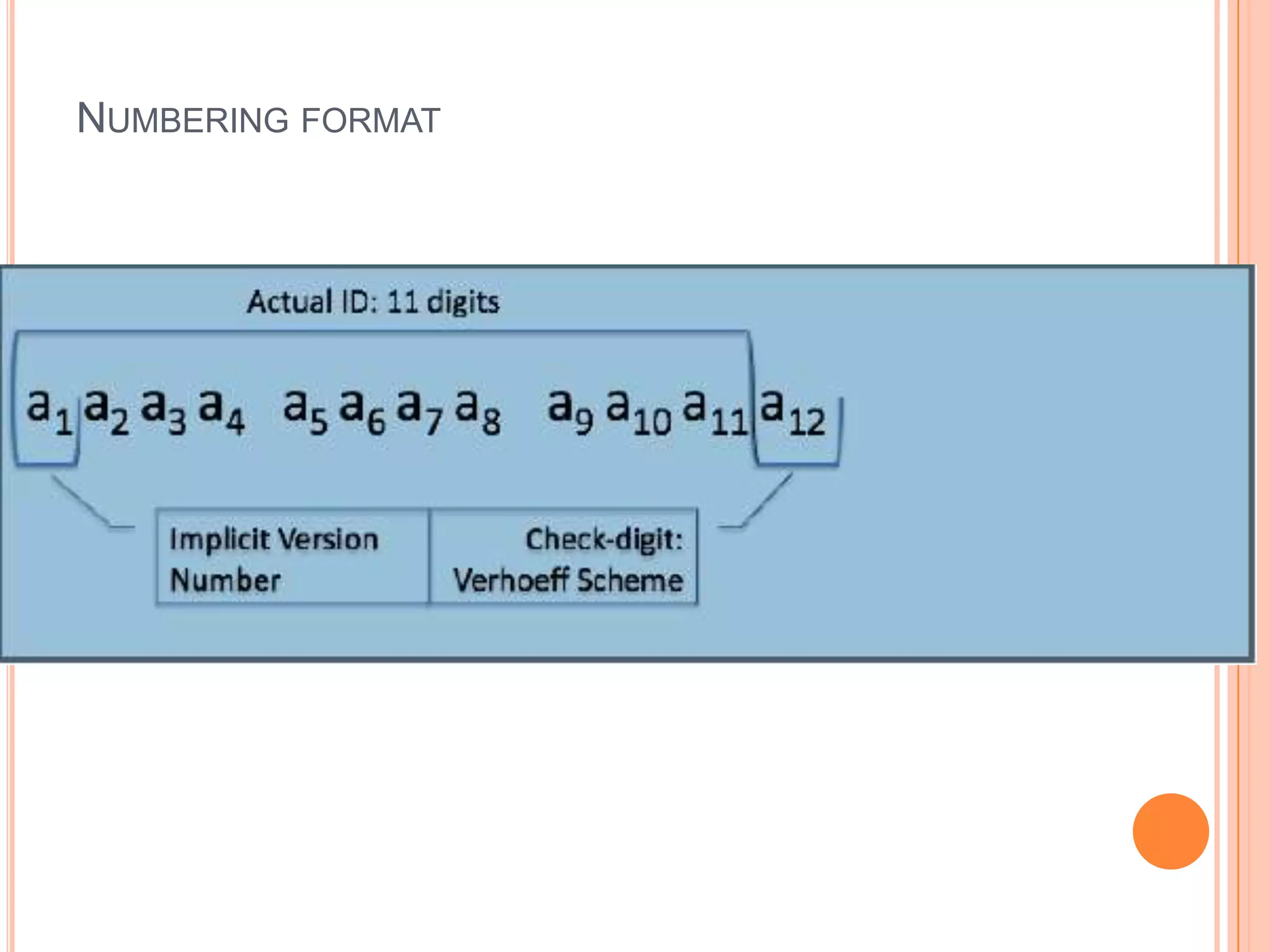 NUMBERING FORMAT
 