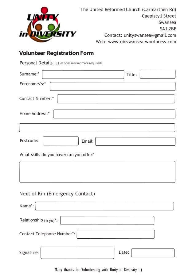 example scholarship a form application of in Unity  Form Registration Diversity Volunteer