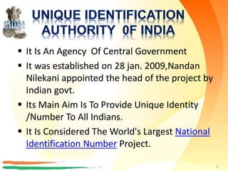 Uidai project (AADHAAR) | PPTX