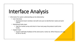 System Interface Analysis In Software Development Example User Interface design and analysis Part.2 | PDF