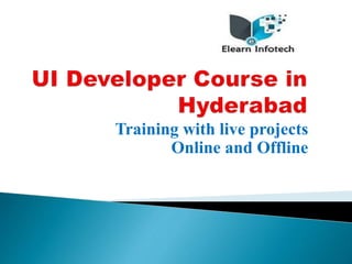 Training with live projects
Online and Offline
 