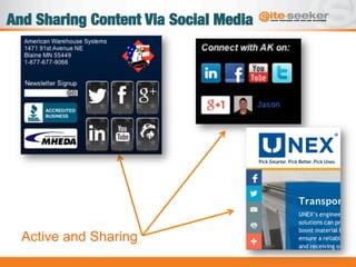 And Sharing Content Via Social Media
Active and Sharing
 