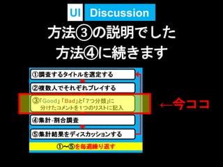 方法③の説明でした
方法④に続きます
DiscussionUI
←今ココ
 