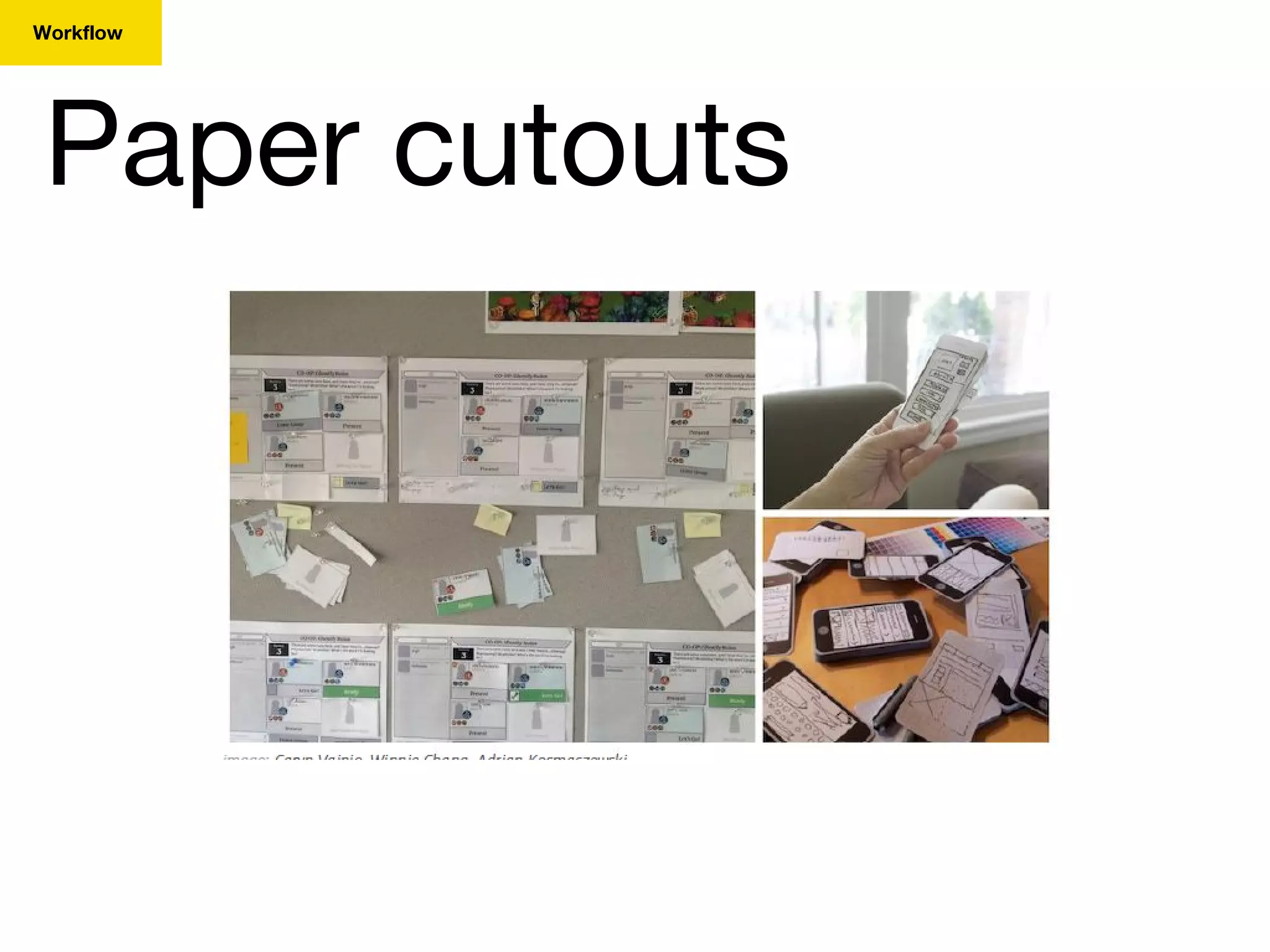 Paper cutouts
Workflow
 