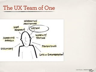 Leah Buley |
The UX Team of One
 