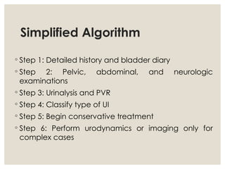 Urinary incontinence evaluation, a seminar in the arabic board of ...