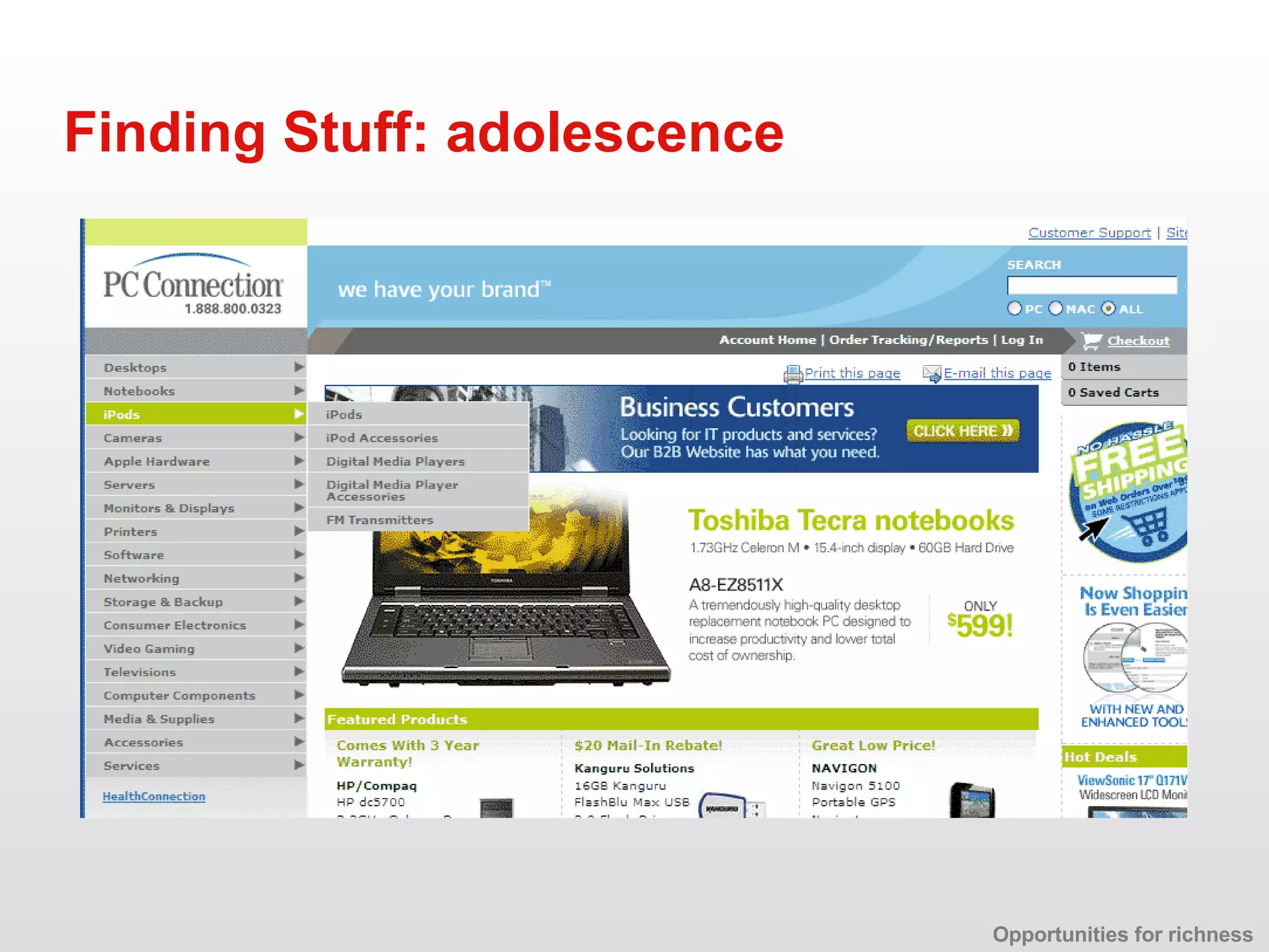 Finding Stuff: adolescence Opportunities for richness 