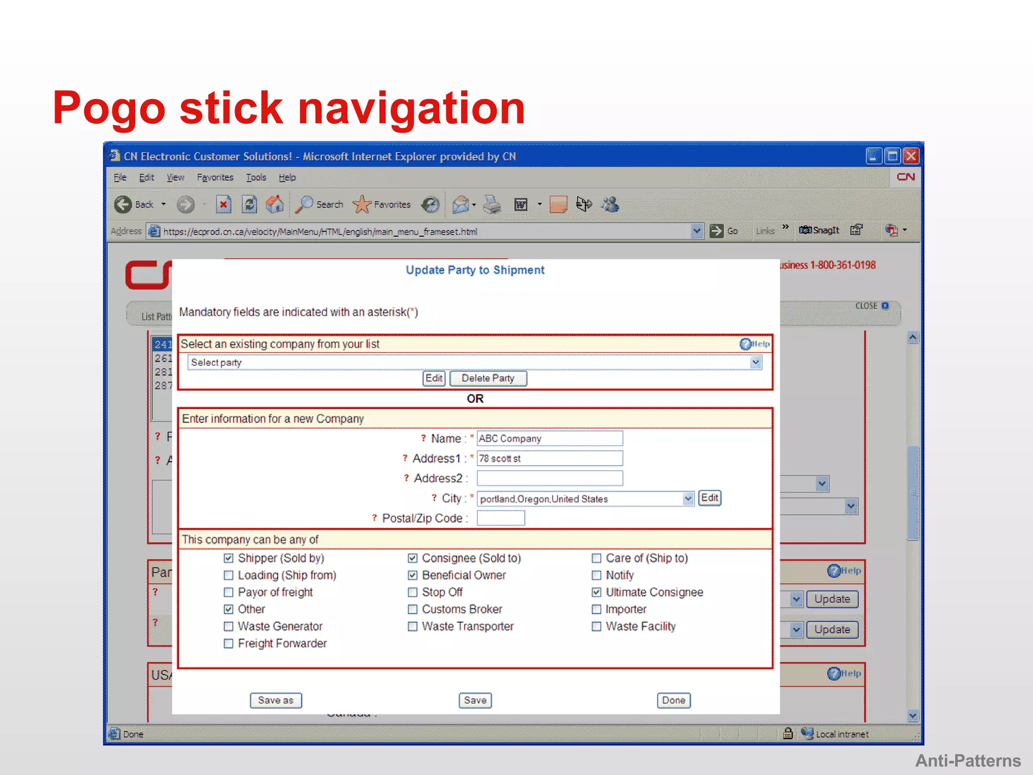 Pogo stick navigation Anti-Patterns 