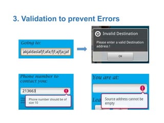3. Validation to prevent Errors
 