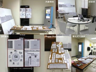 共創場地                        訪談桌




DIY圖板   Paper Prototypes   圖文尺寸測試
 