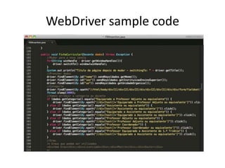 WebDriver sample code

 