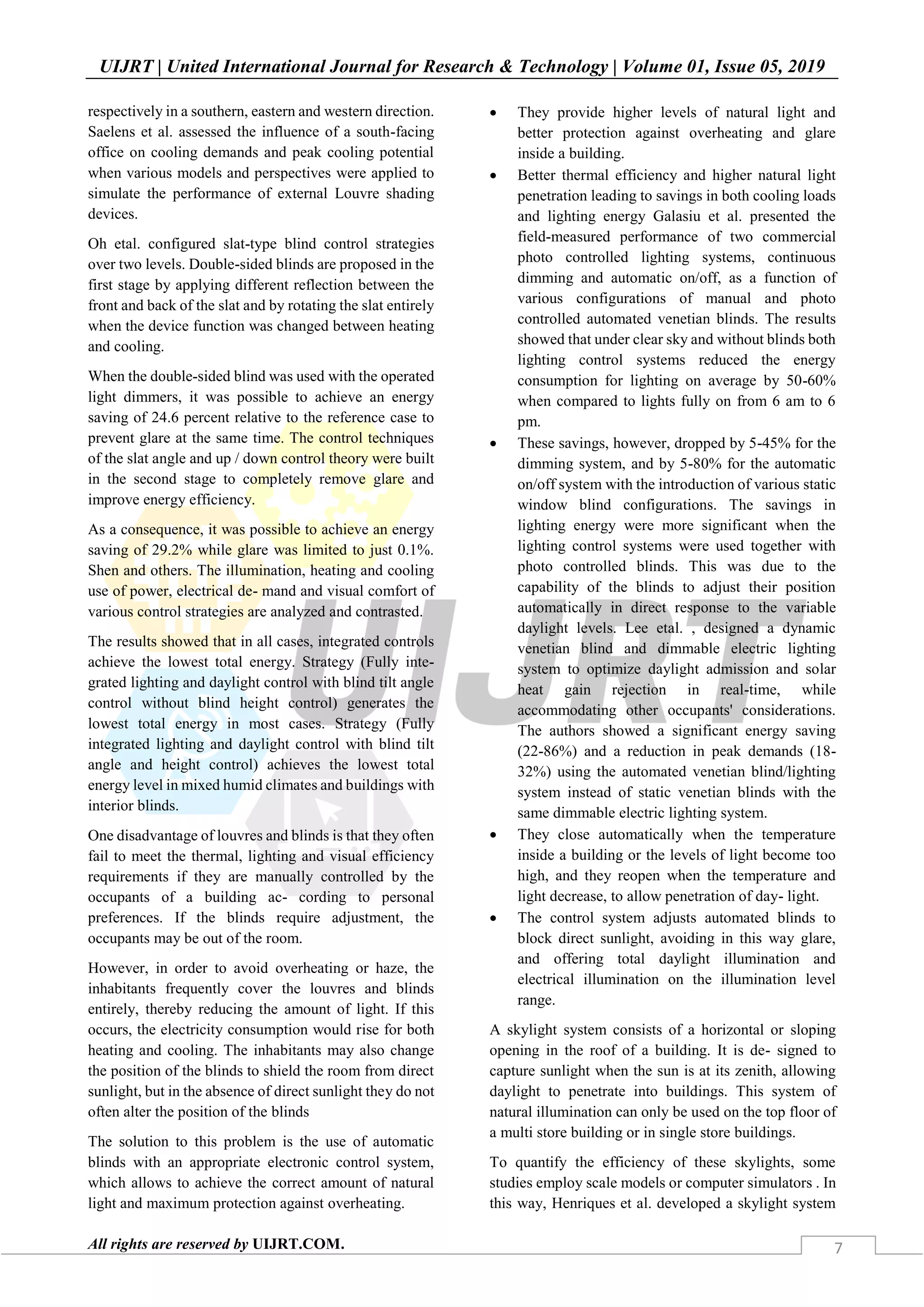Improvement of Thermal Efficiency Through Natural Lighting: Energy ...