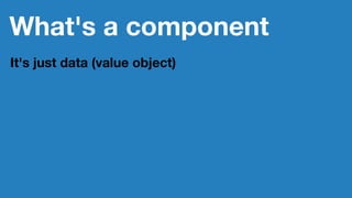 What's a component
It's just data (value object)
 