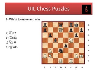 Uil chess puzzles (Practice Test) | PPTX