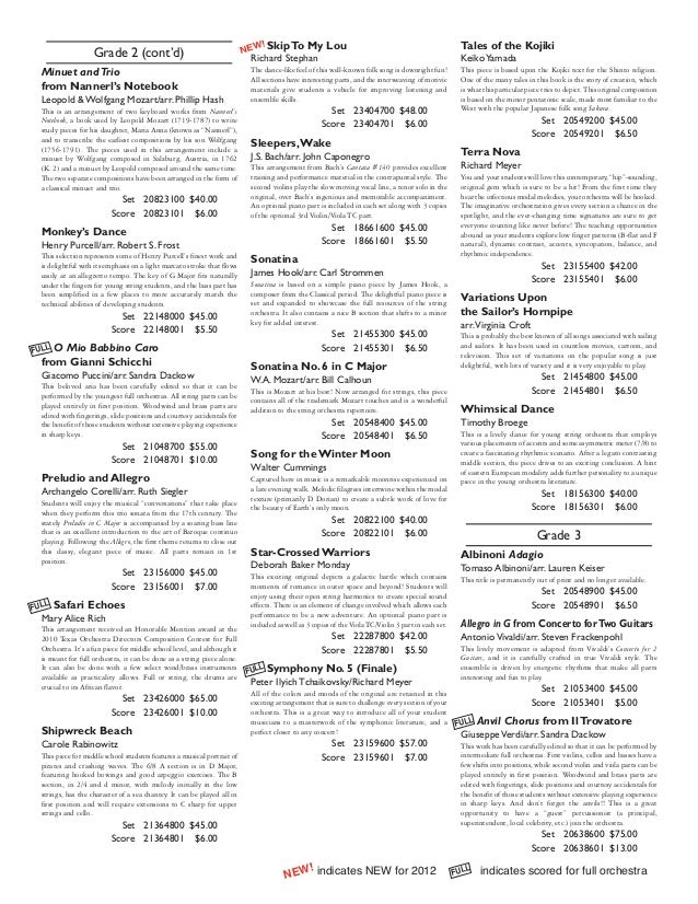 Updated 201213 & 2011 Texas UIL PML Orchestra Additions