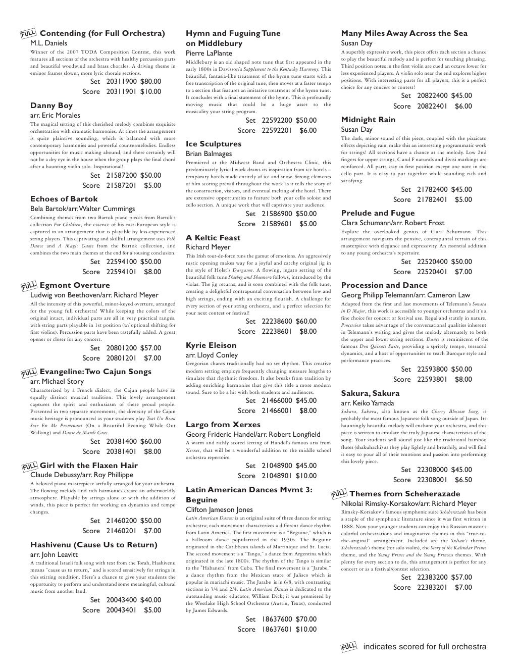 2011 Texas UIL PML Orchestra Additions 20112012