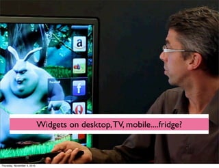 Widgets on desktop,TV, mobile....fridge?
Thursday, November 4, 2010
 